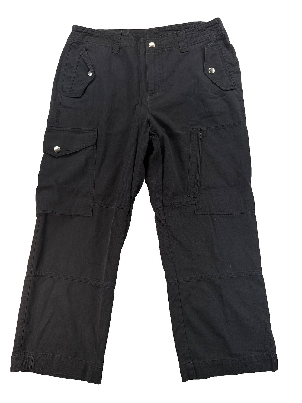Lauren Ralph Lauren Black High-Rise Wide Leg Cargo Pants (Women's 14)